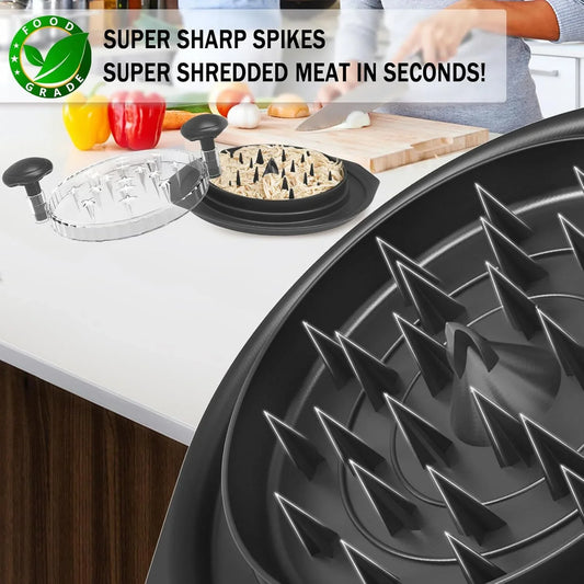 Chicken Shredder, 10.8" Visible Chicken Breast Shredder Tool Twist, Large Meat Shredder Machine - Ergonomic Handle, Dishwasher Safe, Anti-Slip, Cleaning Brush, Heat Resistant, BPA Free