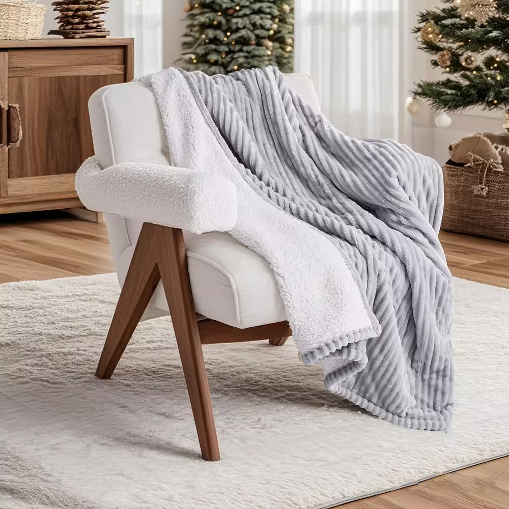 Electric Heated Blanket Light Grey