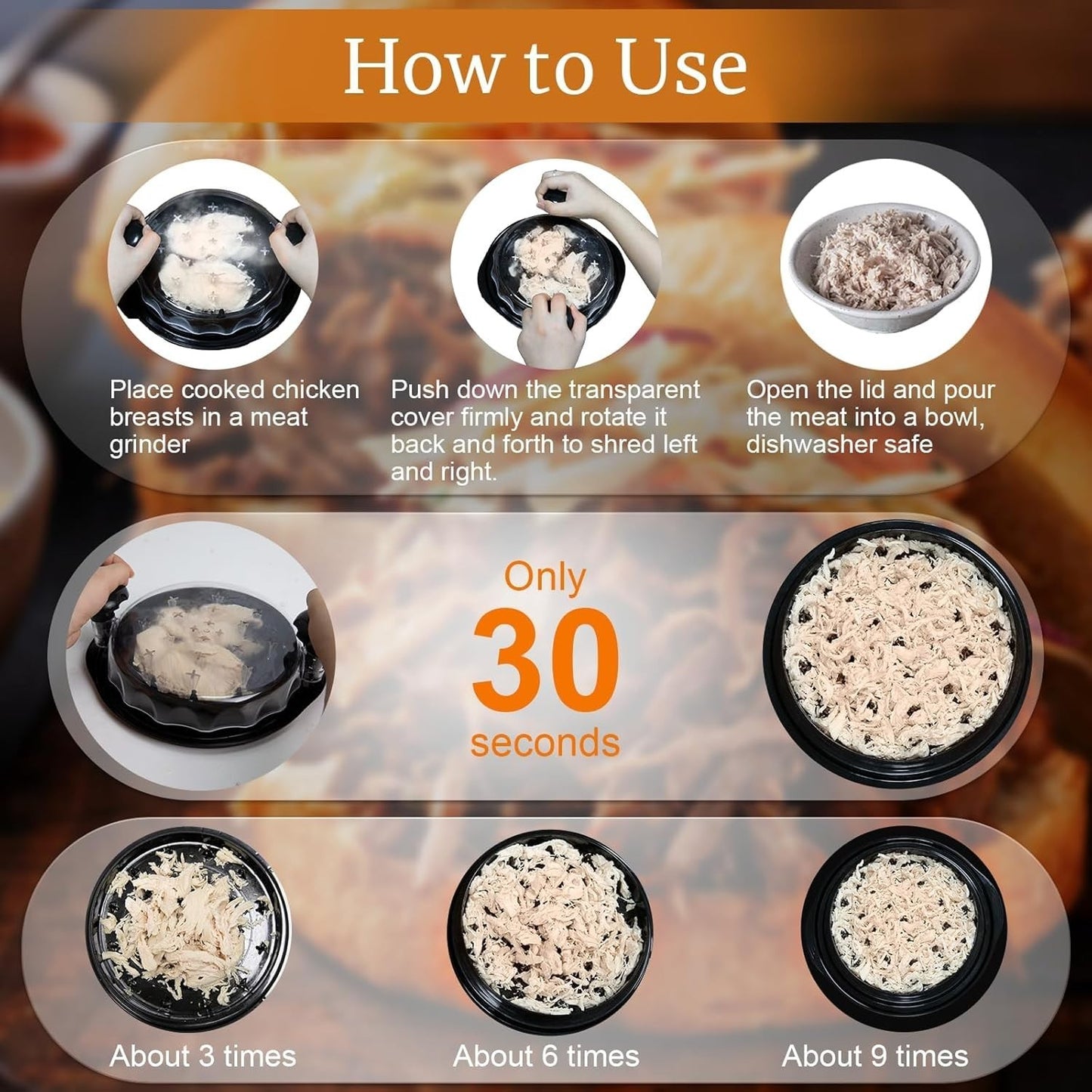 Large Chicken Breast Shredder Tool, Multifunctiona