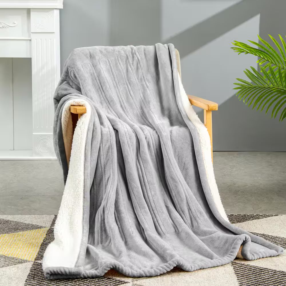 Electric Heated Blanket Light Grey