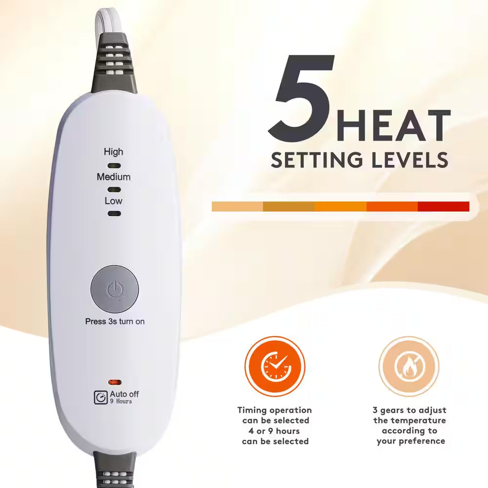 Electric Heated Blanket Light Grey