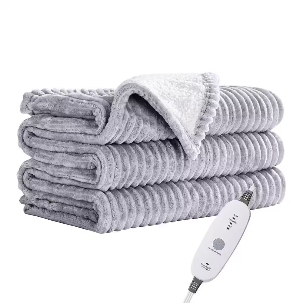 Electric Heated Blanket Light Grey