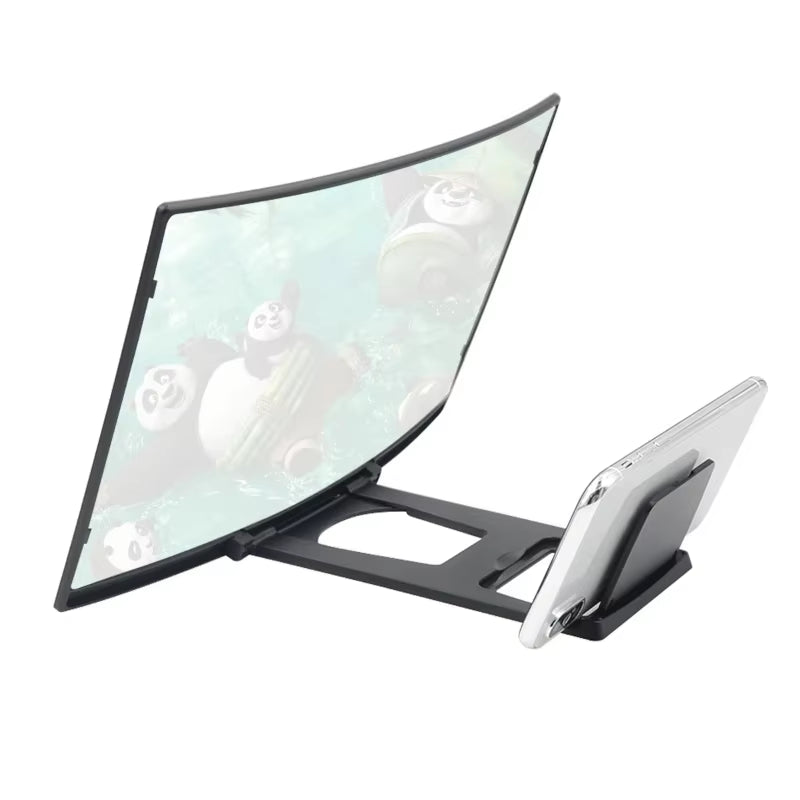 Mobile Phone Curved Screen Magnifier 12-Inch Curved Screen Magnifier Mobile Phone Portable Desk Holder Ultra Clear